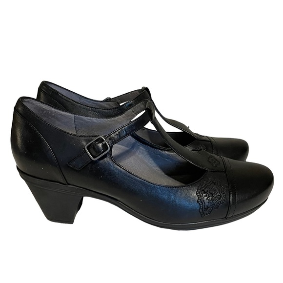 Abeo Shoes Abeo Womens Renee Black Leather Mary Jane Comfort Shoe